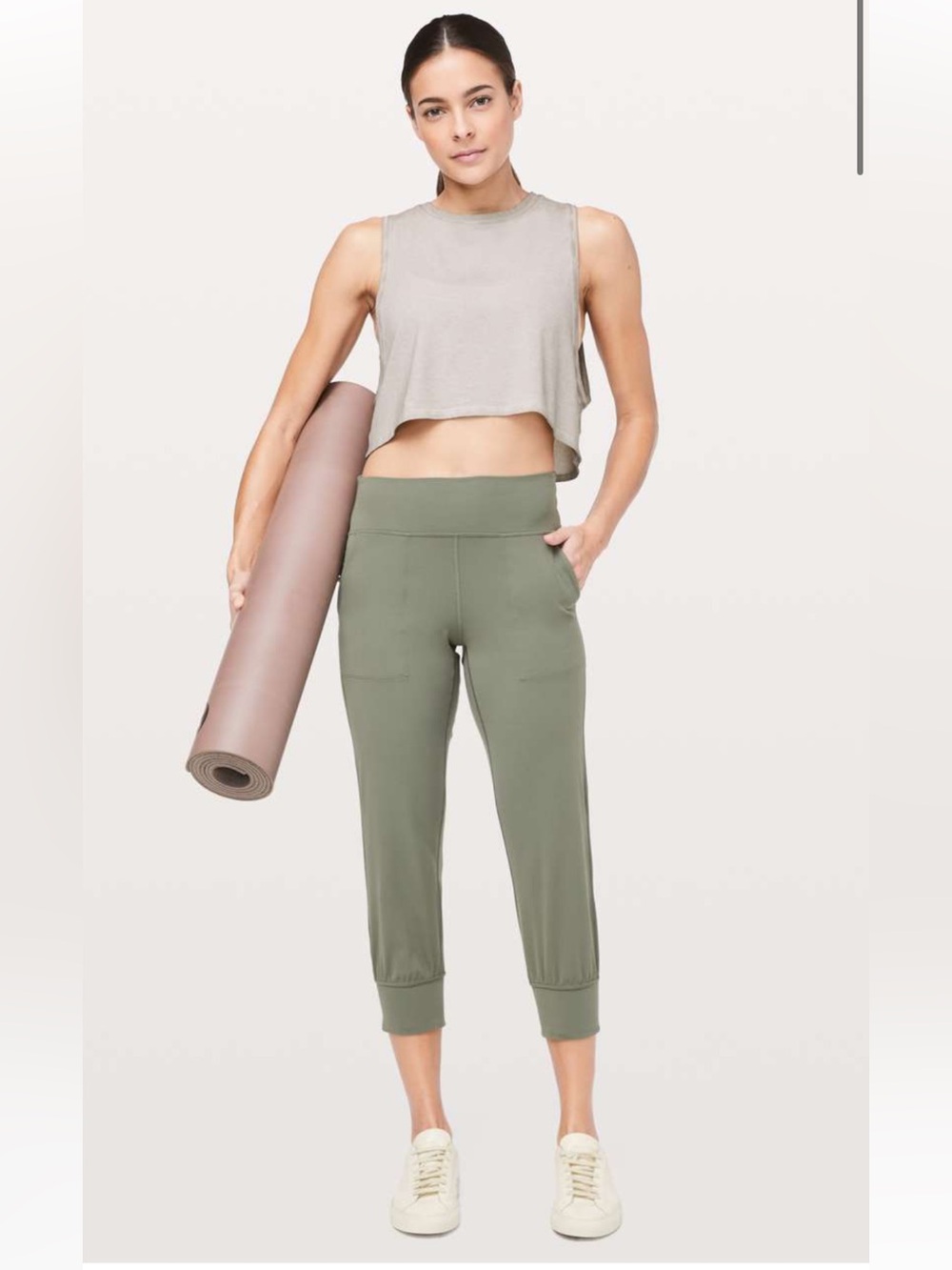 Lululemon Align Crop Jogger Size 6  Grey Sage